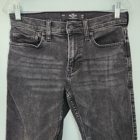 Hollister Jeans Slim Straight Advanced‎ Stretch Black Mens Size 29x32 EUC - Picture 4 of 11
